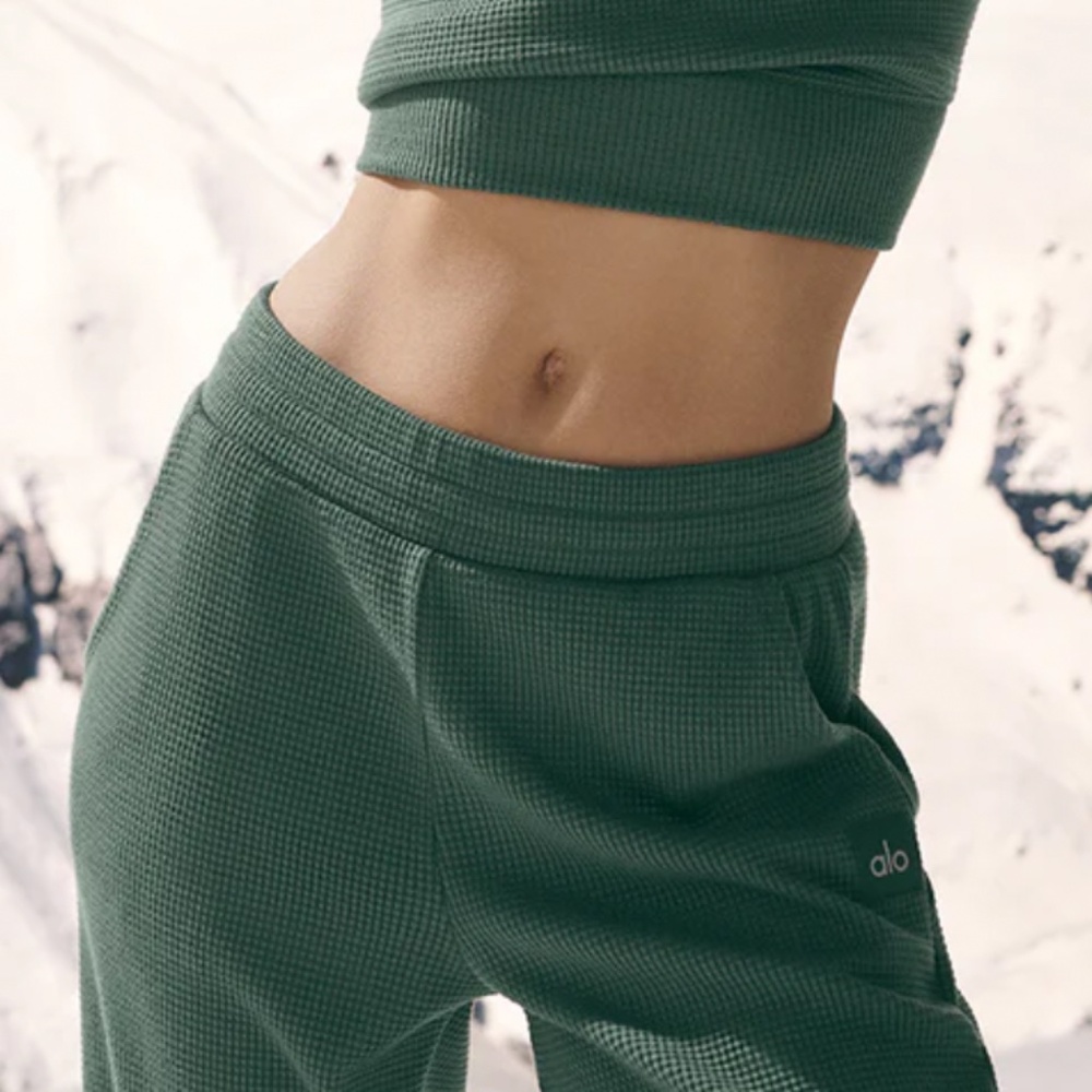 All Waffle Weekend Escape Jogger in Winter Ivory. - Picture 2 of 4